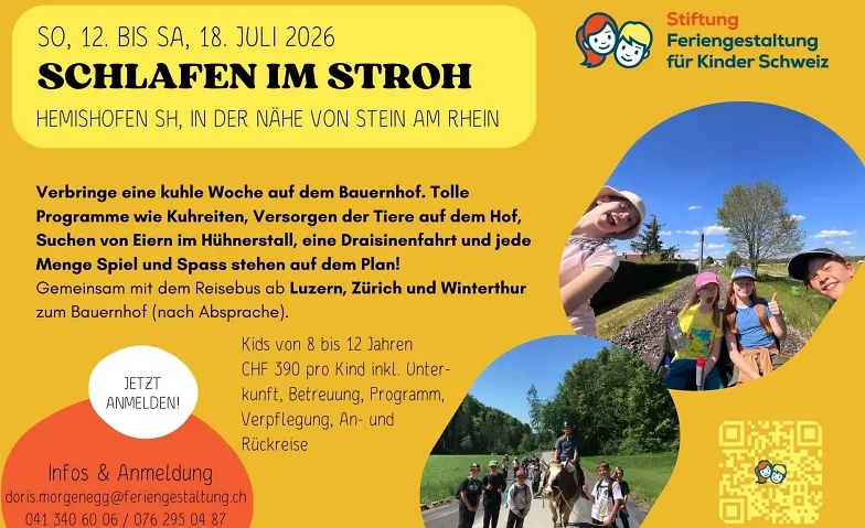 Ferienlager Schlafen im Stroh